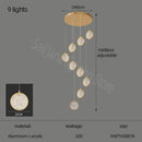 Modern crystal double story led ring chandelier living room light