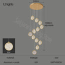 Modern crystal double story led ring chandelier living room light