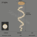 Modern crystal double story led ring chandelier living room light