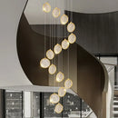 Modern crystal double story led ring chandelier living room light