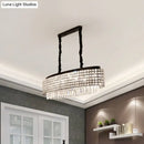 DecorBites™ Crystal-Encrusted Oblong Island Lamp with Modern 5-Light Design in Black Finish