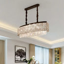 DecorBites™ Crystal-Encrusted Oblong Island Lamp with Modern 5-Light Design in Black Finish