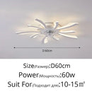 Modern crystal flower ceiling fan lights bedroom dimmable fixture