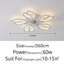 Modern crystal flower ceiling fan lights bedroom dimmable fixture