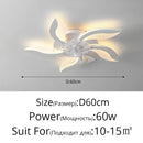 Modern crystal flower ceiling fan lights bedroom dimmable fixture