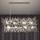 DecorBites™ Modern Crystal Flower Island Pendant Ceiling Lamp for Kitchen (9/12-Head, Chrome/Gold)