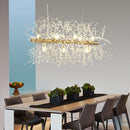 DecorBites™ Modern Crystal Flower Island Pendant Ceiling Lamp for Kitchen (9/12-Head, Chrome/Gold)