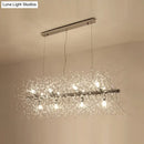 DecorBites™ Modern Crystal Flower Island Pendant Ceiling Lamp for Kitchen (9/12-Head, Chrome/Gold)