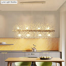 DecorBites™ Modern Crystal Flower Island Pendant Ceiling Lamp for Kitchen (9/12-Head, Chrome/Gold)