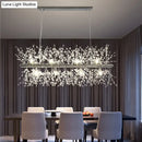 DecorBites™ Modern Crystal Flower Island Pendant Ceiling Lamp for Kitchen (9/12-Head, Chrome/Gold)