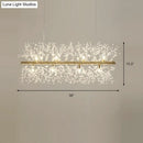 DecorBites™ Modern Crystal Flower Island Pendant Ceiling Lamp for Kitchen (9/12-Head, Chrome/Gold)