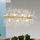 DecorBites™ Modern Crystal Flower Island Pendant Ceiling Lamp for Kitchen (9/12-Head, Chrome/Gold)