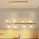 DecorBites™ Modern Crystal Flower Island Pendant Ceiling Lamp for Kitchen (9/12-Head, Chrome/Gold)