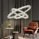 Modern crystal flower led chandelier dining room pendant light