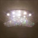 Modern crystal flush mount chandelier living room oval lighting fixture