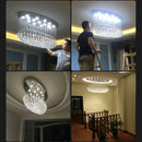 Modern crystal flush mount chandelier living room oval lighting fixture