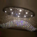 Modern crystal flush mount chandelier living room oval lighting fixture