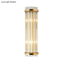 Modern crystal gold finish wall lighting bedroom sconce