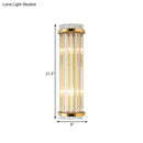 Modern crystal gold finish wall lighting bedroom sconce
