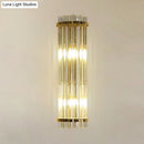 Modern crystal gold finish wall lighting bedroom sconce