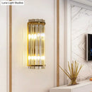 Modern crystal gold finish wall lighting bedroom sconce