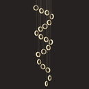 Modern crystal gold led chandelier dining room ring pendant light