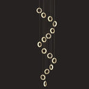 Modern crystal gold led chandelier dining room ring pendant light