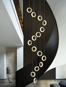Modern crystal gold led chandelier dining room ring pendant light