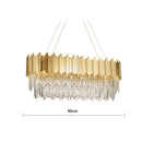 Modern crystal gold metal led pendant lights dining room rectangular