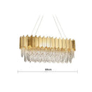 Modern crystal gold metal led pendant lights dining room rectangular