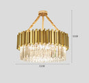 Modern crystal gold metal led pendant lights dining room rectangular