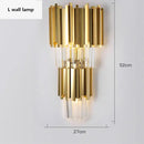 Modern crystal gold metal led pendant lights dining room rectangular