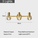 Modern crystal gold wall lamp for bedroom with globe shades