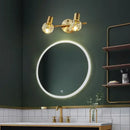 Modern crystal gold wall lamp for bedroom with globe shades