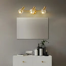 Modern crystal gold wall lamp for bedroom with globe shades