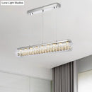 Modern crystal horizontal cylinder pendant light dining room crystal ball