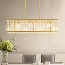 DecorBites™ Modern Restaurant Pendant Lamp: 3/4-Bulb Hanging Island Light with Crystal Rectangle Shade in Black/Gold