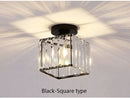 Modern crystal led ceiling light black cube fixture for kitchen