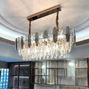 Modern crystal led chandeliers for dining room glass prism light
