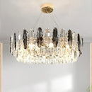 Modern crystal led chandeliers for dining room glass prism light