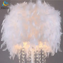 Modern crystal led feather floor lamp living room light
