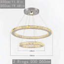 Modern crystal led pendant double ring chandelier dining room