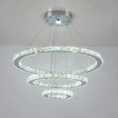 Modern crystal led pendant double ring chandelier dining room