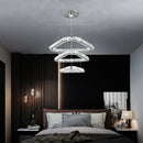 Modern crystal led pendant double ring chandelier dining room