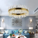 Modern crystal led ring chandelier living room luxury light