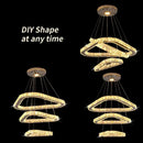 Modern crystal led ring pendant chandelier for dining room