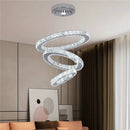 Modern crystal led ring pendant chandelier for dining room