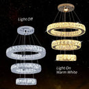 Modern crystal led ring pendant chandelier for dining room