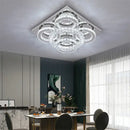 Modern crystal led square chandelier living room chrome light