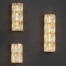 Modern crystal led wall lamp for living room warm faceted sconce